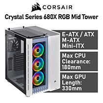 CORSAIR Crystal Series 680X RGB Mid Tower CC-9011169 Computer Case by corsair at Rebel Tech