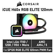 CORSAIR iCUE H60x RGB ELITE 120mm CW-9060064 Liquid Cooler by corsair at Rebel Tech