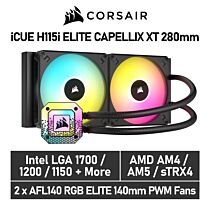 CORSAIR iCUE H115i ELITE CAPELLIX XT 280mm CW-9060069 Liquid Cooler by corsair at Rebel Tech