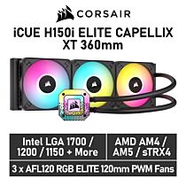 CORSAIR iCUE H150i ELITE CAPELLIX XT 360mm CW-9060070 Liquid Cooler by corsair at Rebel Tech