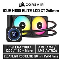 CORSAIR iCUE H100i ELITE LCD XT 240mm CW-9060074 Liquid Cooler by corsair at Rebel Tech