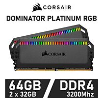 CORSAIR DOMINATOR PLATINUM RGB 64GB Kit DDR4-3200 CL16 1.35v CMT64GX4M2E3200C16 Desktop Memory by corsair at Rebel Tech