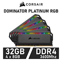 CORSAIR DOMINATOR PLATINUM RGB 32GB Kit DDR4-3600 CL16 1.35v CMT32GX4M4K3600C16 Desktop Memory by corsair at Rebel Tech