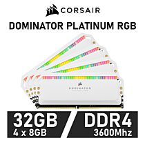 CORSAIR DOMINATOR PLATINUM RGB 32GB Kit DDR4-3600 CL18 1.35v CMT32GX4M4C3600C18W Desktop Memory by corsair at Rebel Tech
