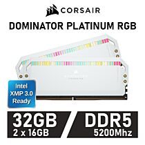 CORSAIR DOMINATOR PLATINUM RGB 32GB Kit DDR5-5200 CL40 1.25v CMT32GX5M2B5200C40W Desktop Memory by corsair at Rebel Tech