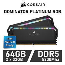 CORSAIR DOMINATOR PLATINUM RGB 64GB Kit DDR5-5200 CL40 1.25v CMT64GX5M2B5200C40 Desktop Memory by corsair at Rebel Tech