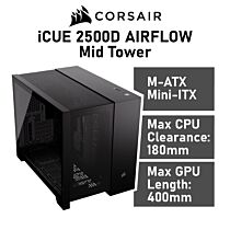 CORSAIR iCUE 2500D AIRFLOW Mid Tower CC-9011263 Dual Chamber Computer Case by corsair at Rebel Tech