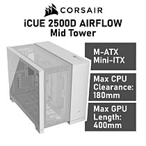 CORSAIR iCUE 2500D AIRFLOW Mid Tower CC-9011264 Dual Chamber Computer Case by corsair at Rebel Tech