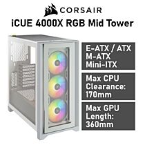 CORSAIR iCUE 4000X RGB Mid Tower CC-9011205 Computer Case by corsair at Rebel Tech