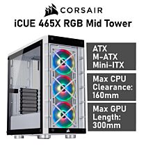 CORSAIR iCUE 465X RGB Mid Tower CC-9011189 Computer Case by corsair at Rebel Tech