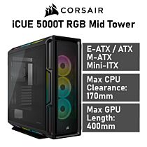 CORSAIR iCUE 5000T RGB Mid Tower CC-9011230 Computer Case by corsair at Rebel Tech
