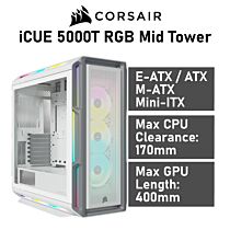 CORSAIR iCUE 5000T RGB Mid Tower CC-9011231 Computer Case by corsair at Rebel Tech