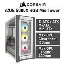 CORSAIR iCUE 5000X RGB Mid Tower CC-9011213 Computer Case by corsair at Rebel Tech