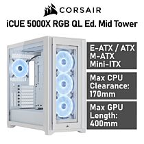 CORSAIR iCUE 5000X RGB QL Ed. Mid Tower CC-9011233 Computer Case by corsair at Rebel Tech