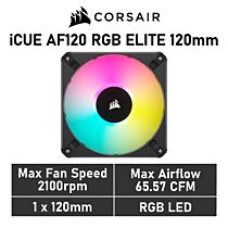 CORSAIR iCUE AF120 RGB ELITE 120mm PWM CO-9050153 Case Fan by corsair at Rebel Tech