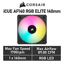 CORSAIR iCUE AF140 RGB ELITE 140mm PWM CO-9050155 Case Fan by corsair at Rebel Tech