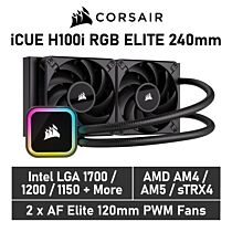 CORSAIR iCUE H100i RGB ELITE 240mm CW-9060058 Liquid Cooler by corsair at Rebel Tech