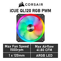 CORSAIR iCUE QL120 RGB 120mm PWM CO-9050097 Case Fan by corsair at Rebel Tech
