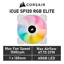 CORSAIR iCUE SP120 RGB ELITE 120mm PWM CO-9050136 Case Fan by corsair at Rebel Tech