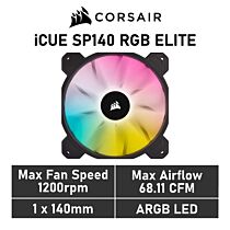 CORSAIR iCUE SP140 RGB ELITE 140mm PWM CO-9050110 Case Fan by corsair at Rebel Tech