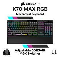 CORSAIR K70 MAX RGB CORSAIR MGX CH-910961G Full Size Mechanical Keyboard by corsair at Rebel Tech