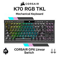 CORSAIR K70 RGB TKL CORSAIR OPX CH-911901A TKL Size Mechanical Keyboard by corsair at Rebel Tech