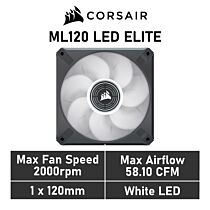 CORSAIR ML120 LED ELITE 120mm PWM CO-9050121 Case Fan by corsair at Rebel Tech