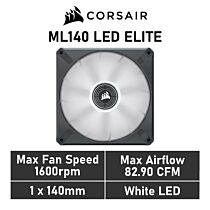 CORSAIR ML140 LED ELITE 140mm PWM CO-9050124 Case Fan by corsair at Rebel Tech