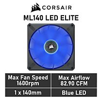 CORSAIR ML140 LED ELITE 140mm PWM CO-9050125 Case Fan by corsair at Rebel Tech
