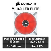CORSAIR ML140 LED ELITE 140mm PWM CO-9050129 Case Fan by corsair at Rebel Tech