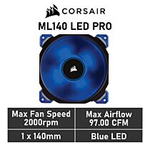 CORSAIR ML140 LED PRO 140mm PWM CO-9050048 Case Fan by corsair at Rebel Tech