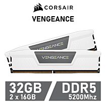 CORSAIR VENGEANCE 32GB Kit DDR5-5200 CL40 1.25v CMK32GX5M2B5200C40W Desktop Memory by corsair at Rebel Tech