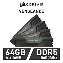 CORSAIR VENGEANCE 64GB Kit DDR5-5600 CL36 1.25v CMK64GX5M4B5600Z36 Desktop Memory by corsair at Rebel Tech