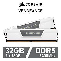 CORSAIR VENGEANCE 32GB Kit DDR5-6400 CL32 1.40v CMK32GX5M2B6400C32W Desktop Memory by corsair at Rebel Tech