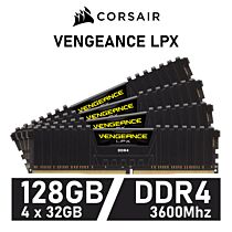 CORSAIR VENGEANCE LPX 128GB Kit DDR4-3600 CL18 1.35v CMK128GX4M4D3600C18 Desktop Memory by corsair at Rebel Tech