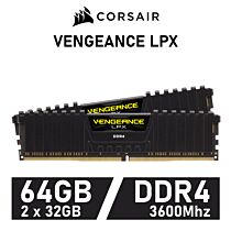 CORSAIR VENGEANCE LPX 64GB Kit DDR4-3600 CL18 1.35v CMK64GX4M2D3600C18 Desktop Memory by corsair at Rebel Tech