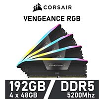 CORSAIR VENGEANCE RGB 192GB Kit DDR5-5200 CL38 1.25v CMH192GX5M4B5200C38 Desktop Memory by corsair at Rebel Tech