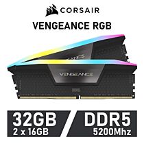 CORSAIR VENGEANCE RGB 32GB Kit DDR5-5200 CL40 1.25v CMH32GX5M2B5200C40 Desktop Memory by corsair at Rebel Tech