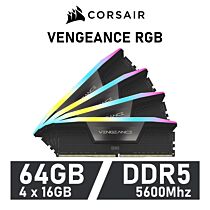 CORSAIR VENGEANCE RGB 64GB Kit DDR5-5600 CL36 1.25v CMH64GX5M4B5600C36 Desktop Memory by corsair at Rebel Tech