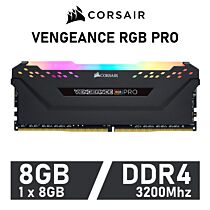 CORSAIR VENGEANCE RGB PRO 8GB DDR4-3200 CL16 1.35v CMW8GX4M1Z3200C16 Desktop Memory by corsair at Rebel Tech
