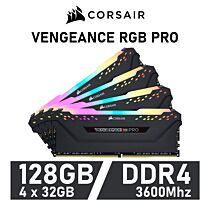 CORSAIR VENGEANCE RGB PRO 128GB Kit DDR4-3600 CL18 1.35v CMW128GX4M4D3600C18 Desktop Memory by corsair at Rebel Tech