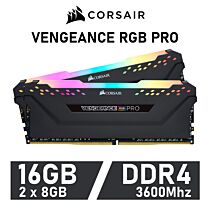 CORSAIR VENGEANCE RGB PRO 16GB Kit DDR4-3600 CL18 1.35v CMW16GX4M2D3600C18 Desktop Memory by corsair at Rebel Tech