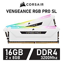 CORSAIR VENGEANCE RGB PRO SL 16GB Kit DDR4-3200 CL16 1.35v CMH16GX4M2E3200C16W Desktop Memory by corsair at Rebel Tech