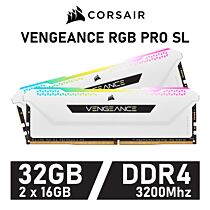 CORSAIR VENGEANCE RGB PRO SL 32GB Kit DDR4-3200 CL16 1.35v CMH32GX4M2E3200C16W Desktop Memory by corsair at Rebel Tech