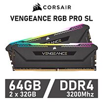 CORSAIR VENGEANCE RGB PRO SL 64GB Kit DDR4-3200 CL16 1.35v CMH64GX4M2E3200C16 Desktop Memory by corsair at Rebel Tech