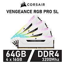 CORSAIR VENGEANCE RGB PRO SL 64GB Kit DDR4-3200 CL16 1.35v CMH64GX4M4E3200C16W Desktop Memory by corsair at Rebel Tech