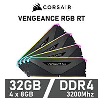 CORSAIR VENGEANCE RGB RT 32GB Kit DDR4-3200 CL16 1.35v CMN32GX4M4Z3200C16 Desktop Memory by corsair at Rebel Tech