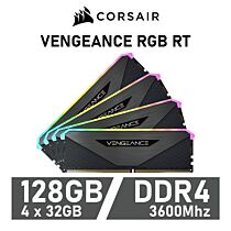 CORSAIR VENGEANCE RGB RT 128GB Kit DDR4-3600 CL18 1.35v CMN128GX4M4Z3600C18 Desktop Memory by corsair at Rebel Tech