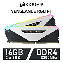 CORSAIR VENGEANCE RGB RT 16GB Kit DDR4-3200 CL16 1.35v CMN16GX4M2Z3200C16W Desktop Memory by corsair at Rebel Tech