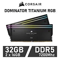 CORSAIR DOMINATOR TITANIUM RGB 32GB Kit DDR5-7200 CL34 1.45v CMP32GX5M2X7200C34 Desktop Memory by corsair at Rebel Tech